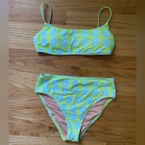 J. Crew Yellow and Blue Floral Bikini